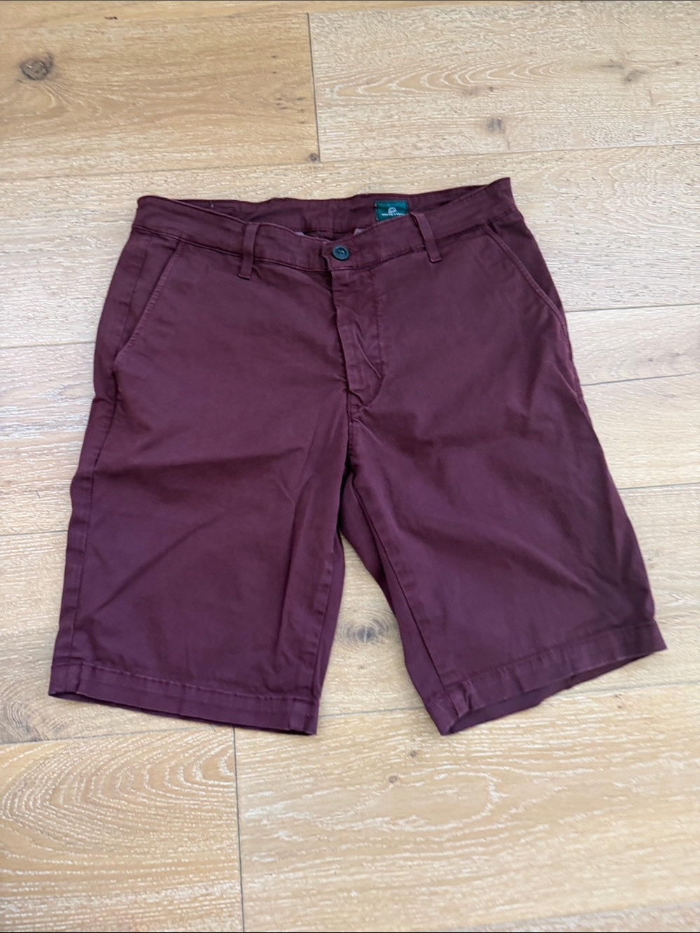 Ag Adriano Goldschmied Men's Maroon Flat Front Shorts
